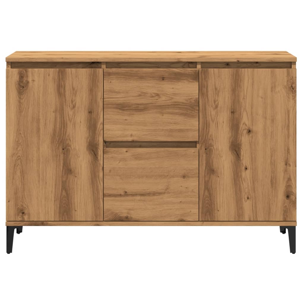 Dressoir 102x35x70 cm bewerkt hout artisanaal eikenkleurig