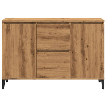Dressoir 102x35x70 cm bewerkt hout artisanaal eikenkleurig