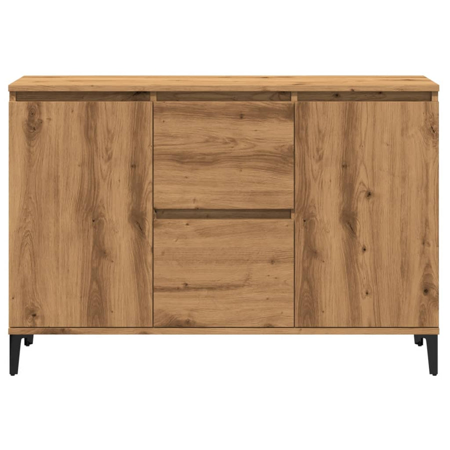 Dressoir 102x35x70 cm bewerkt hout artisanaal eikenkleurig