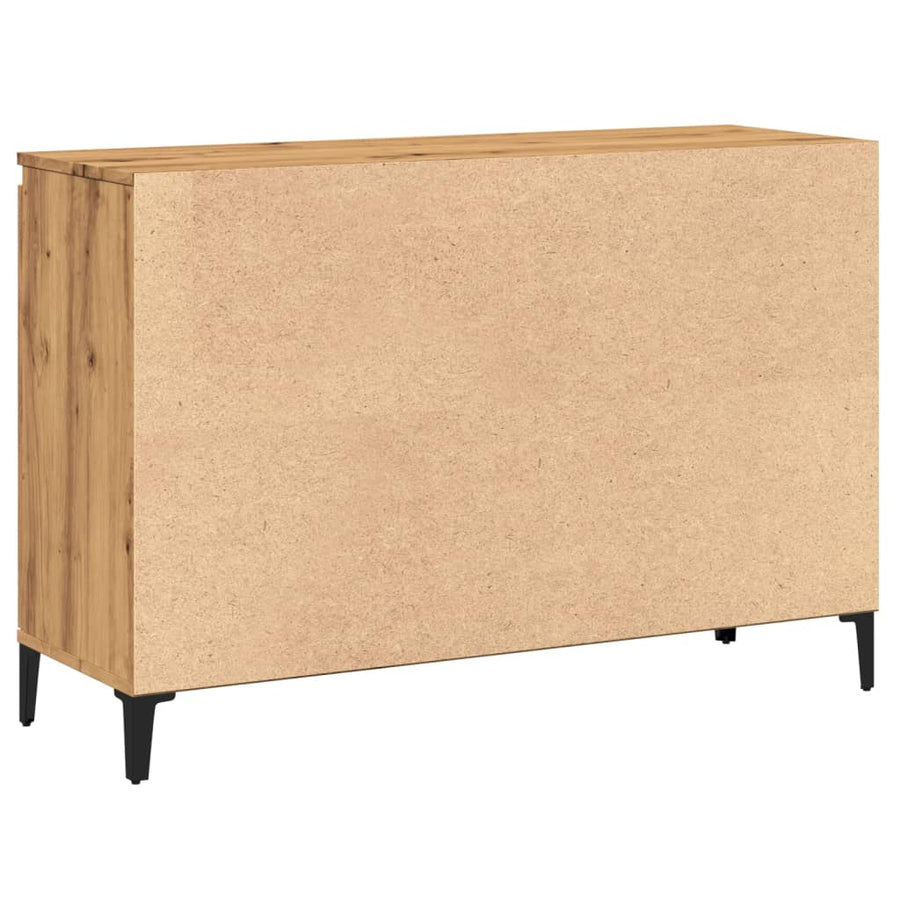 Dressoir 102x35x70 cm bewerkt hout artisanaal eikenkleurig