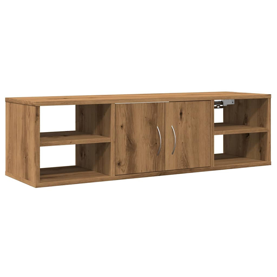 Wandkast 102x30x29 cm bewerkt hout artisanaal eikenkleurig