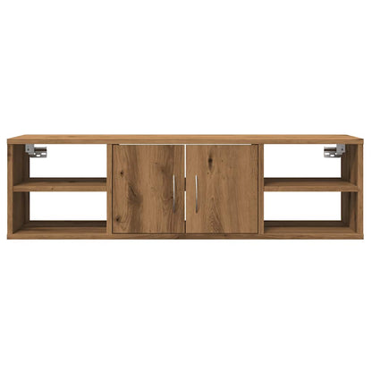 Wandkast 102x30x29 cm bewerkt hout artisanaal eikenkleurig