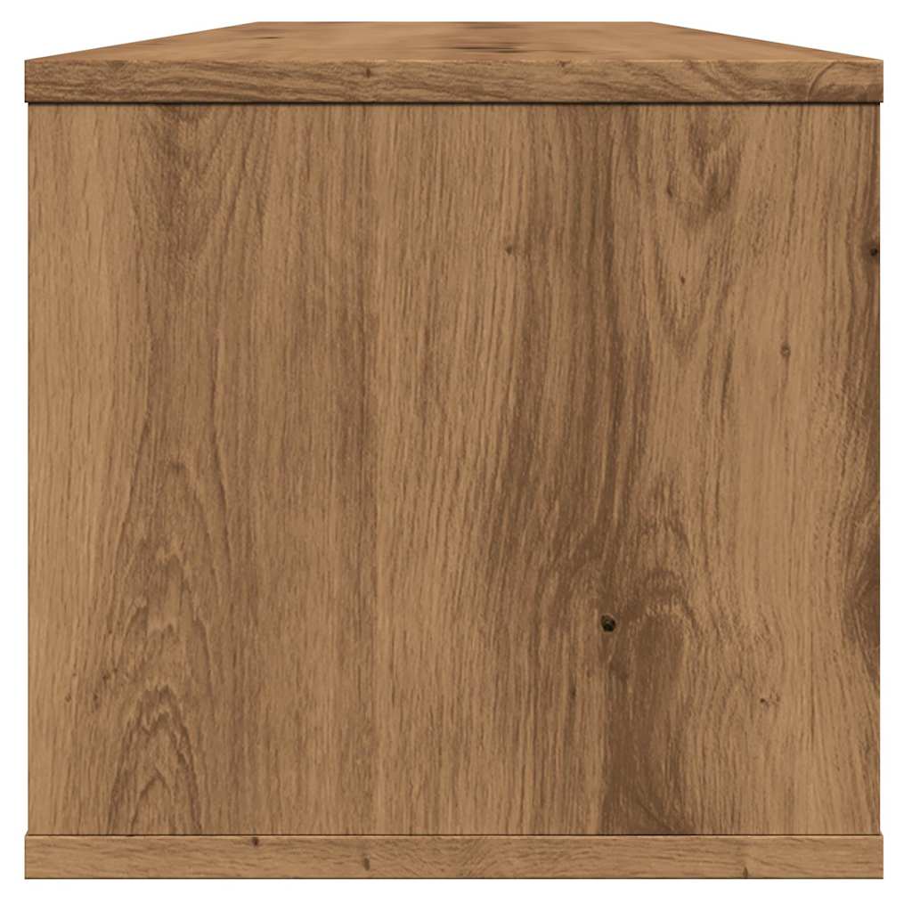 Wandkast 102x30x29 cm bewerkt hout artisanaal eikenkleurig