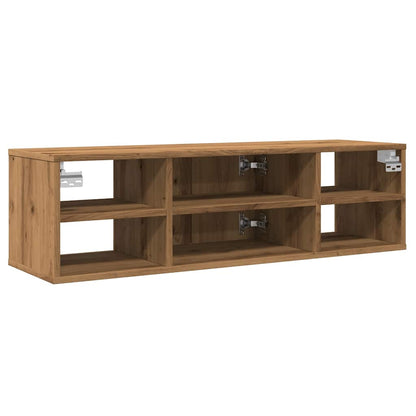 Wandkast 102x30x29 cm bewerkt hout artisanaal eikenkleurig