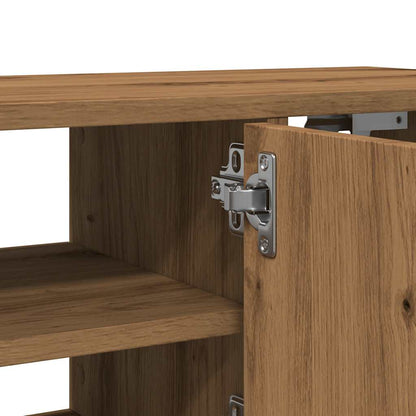 Wandkast 102x30x29 cm bewerkt hout artisanaal eikenkleurig