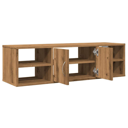 Wandkast 102x30x29 cm bewerkt hout artisanaal eikenkleurig
