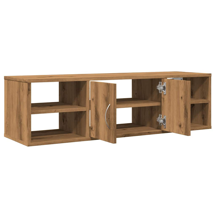 Wandkast 102x30x29 cm bewerkt hout artisanaal eikenkleurig