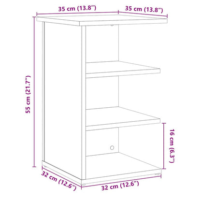 Dressoir 35x35x55 cm bewerkt hout oud houtkleurig