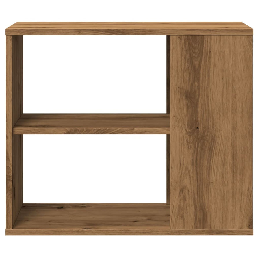 Bijzetkast 60x30x50 cm bewerkt hout artisanaal eikenkleur
