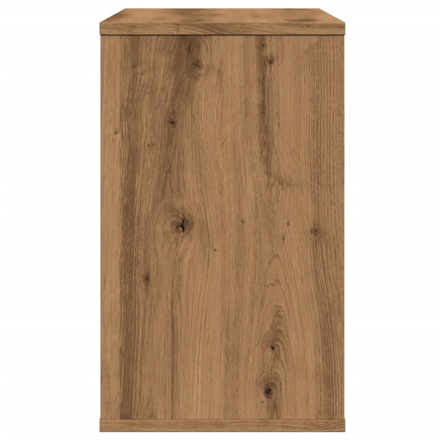 Bijzetkast 60x30x50 cm bewerkt hout artisanaal eikenkleur