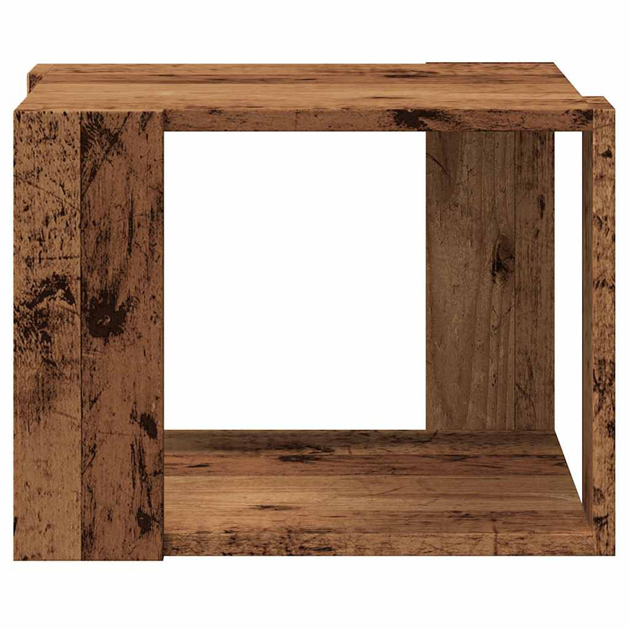 Salontafel 40x40x30 cm bewerkt hout oud houtkleurig