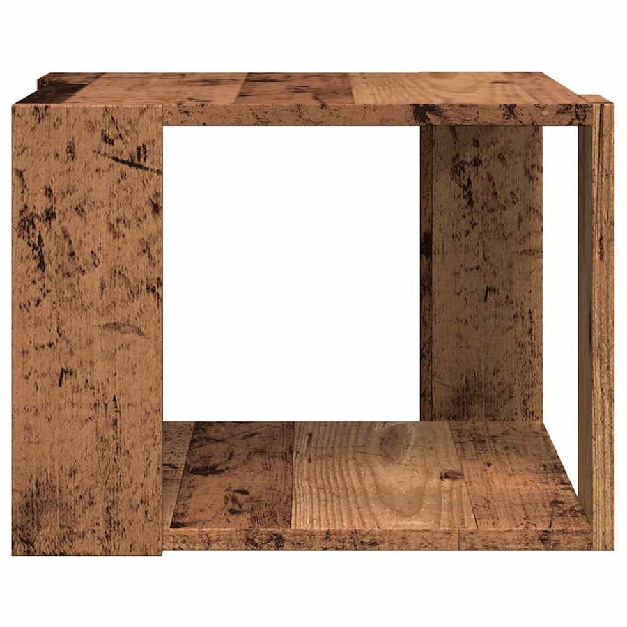 Salontafel 40x40x30 cm bewerkt hout oud houtkleurig