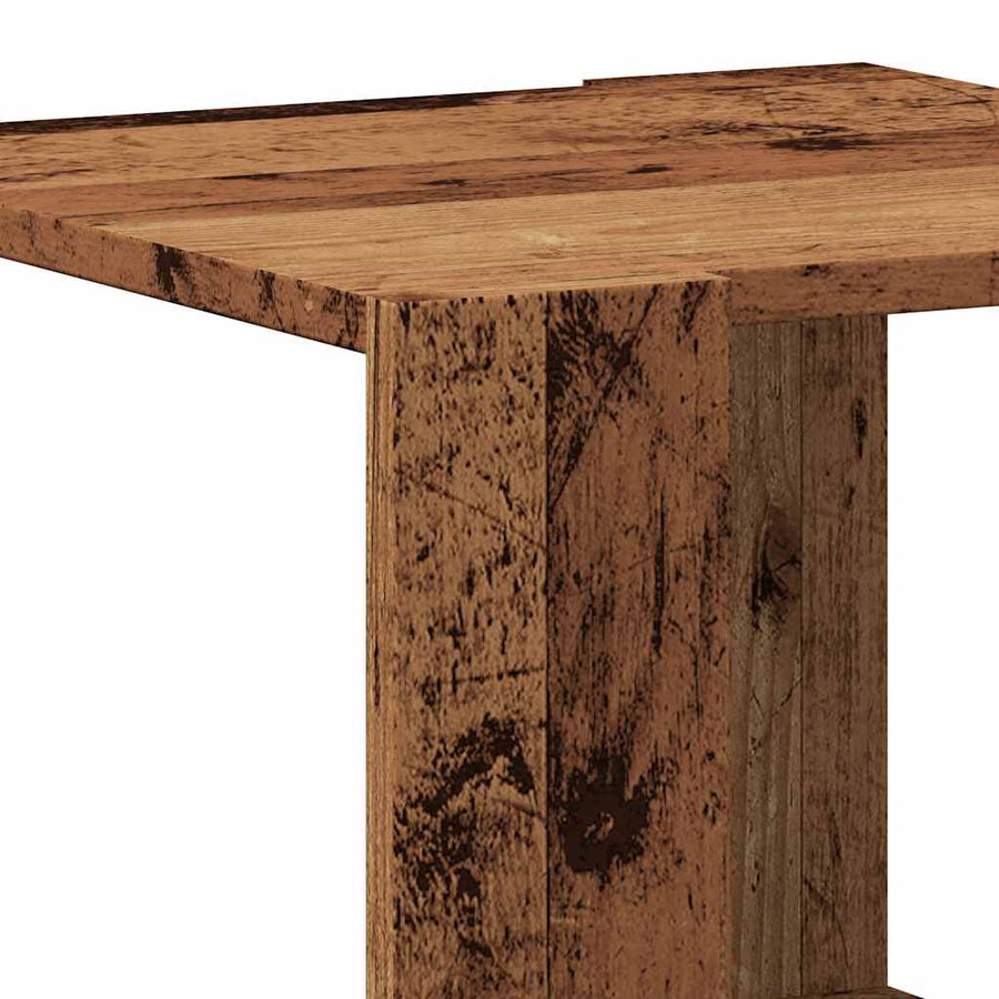 Salontafel 40x40x30 cm bewerkt hout oud houtkleurig