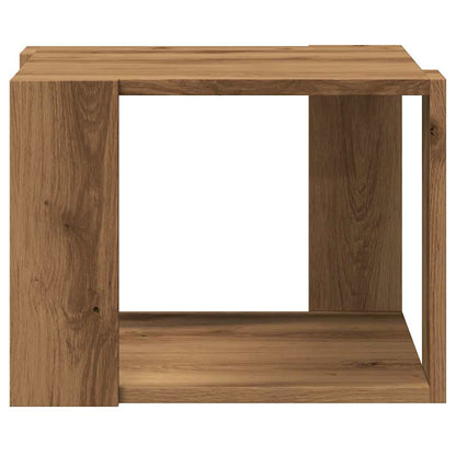 Salontafel 40x40x30 cm bewerkt hout artisanaal eikenkleur