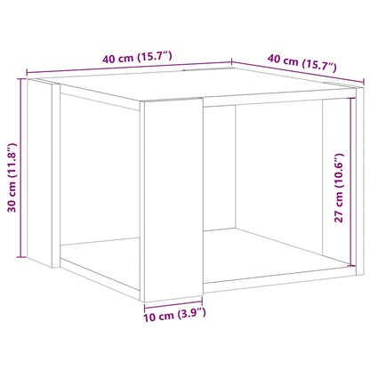Salontafel 40x40x30 cm bewerkt hout artisanaal eikenkleur