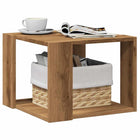 Coffee table 40x40x30 cm treated wood artisanal oak color