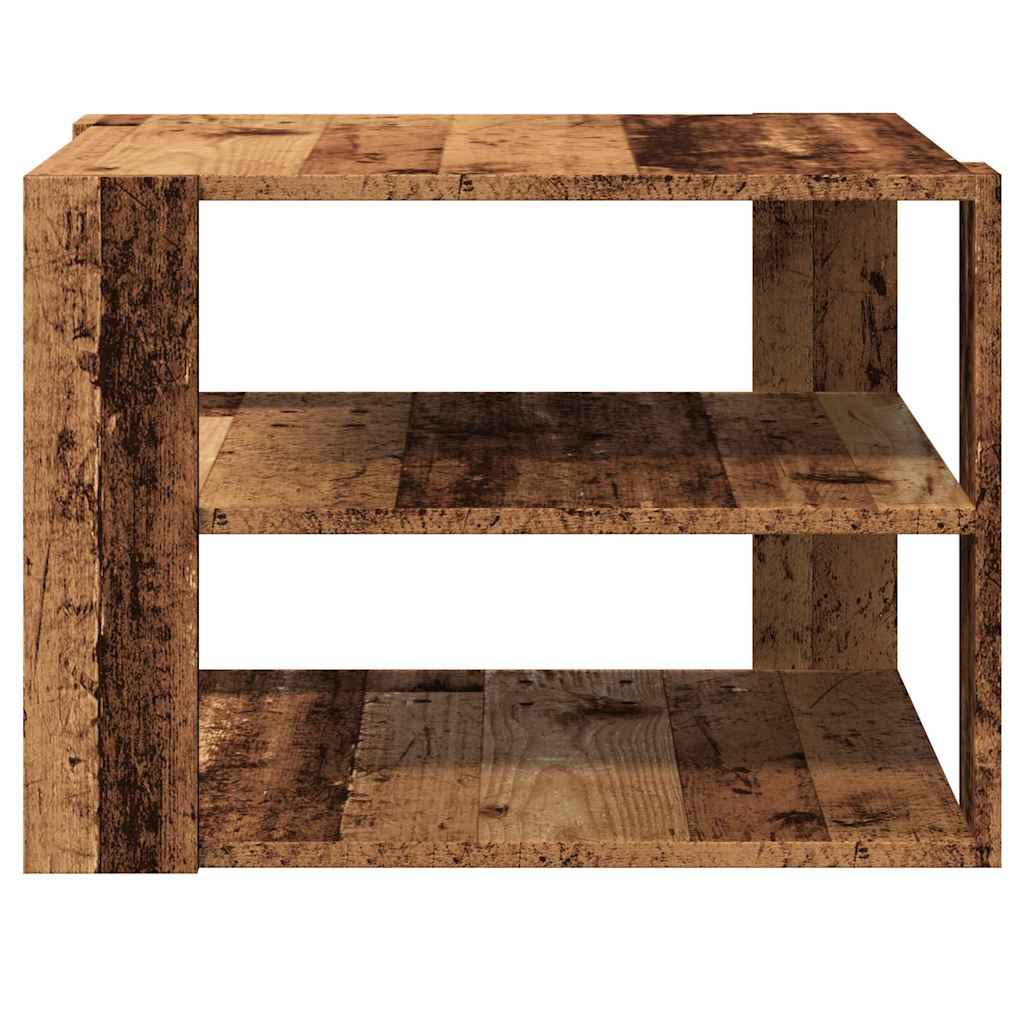 Salontafel 58x58x40 cm bewerkt hout oud houtkleurig