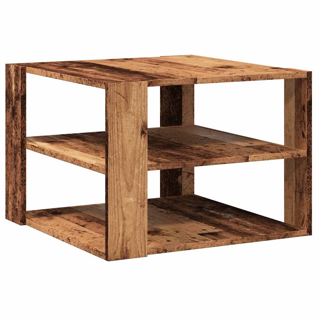Salontafel 58x58x40 cm bewerkt hout oud houtkleurig