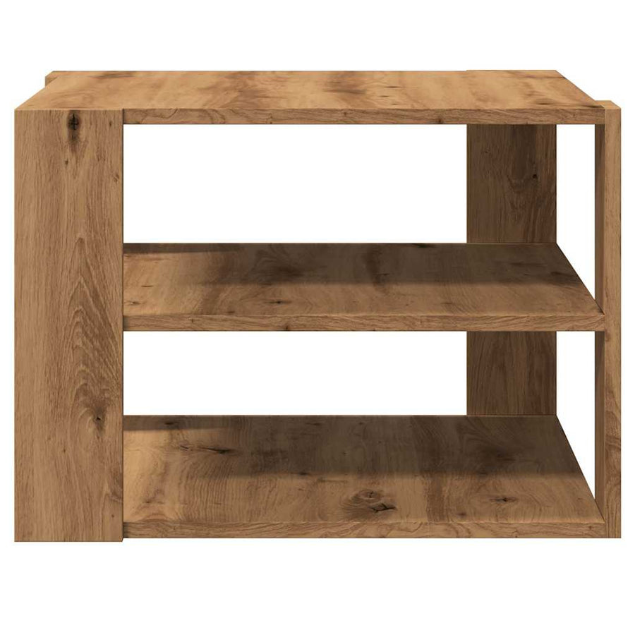 Salontafel 58x58x40 cm bewerkt hout artisanaal eikenkleurig