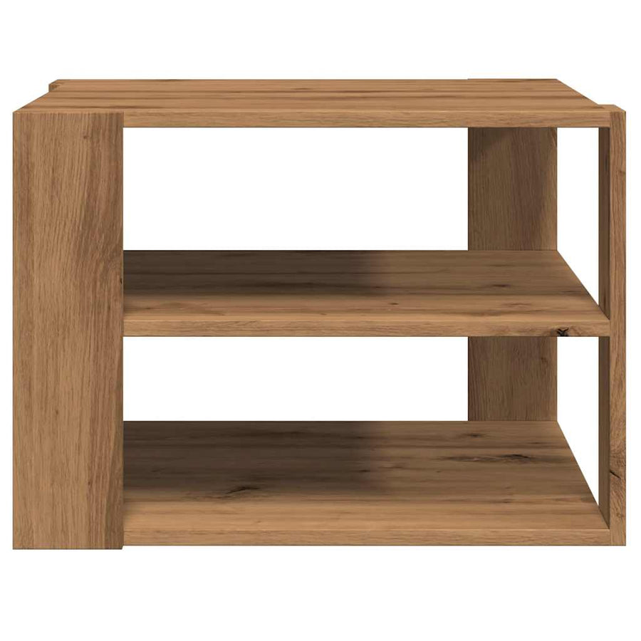Salontafel 58x58x40 cm bewerkt hout artisanaal eikenkleurig