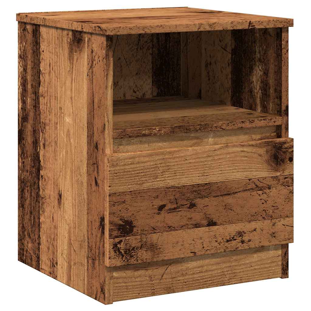 Nachtkastjes 2 st 40x40x50 cm bewerkt hout oud houtkleurig