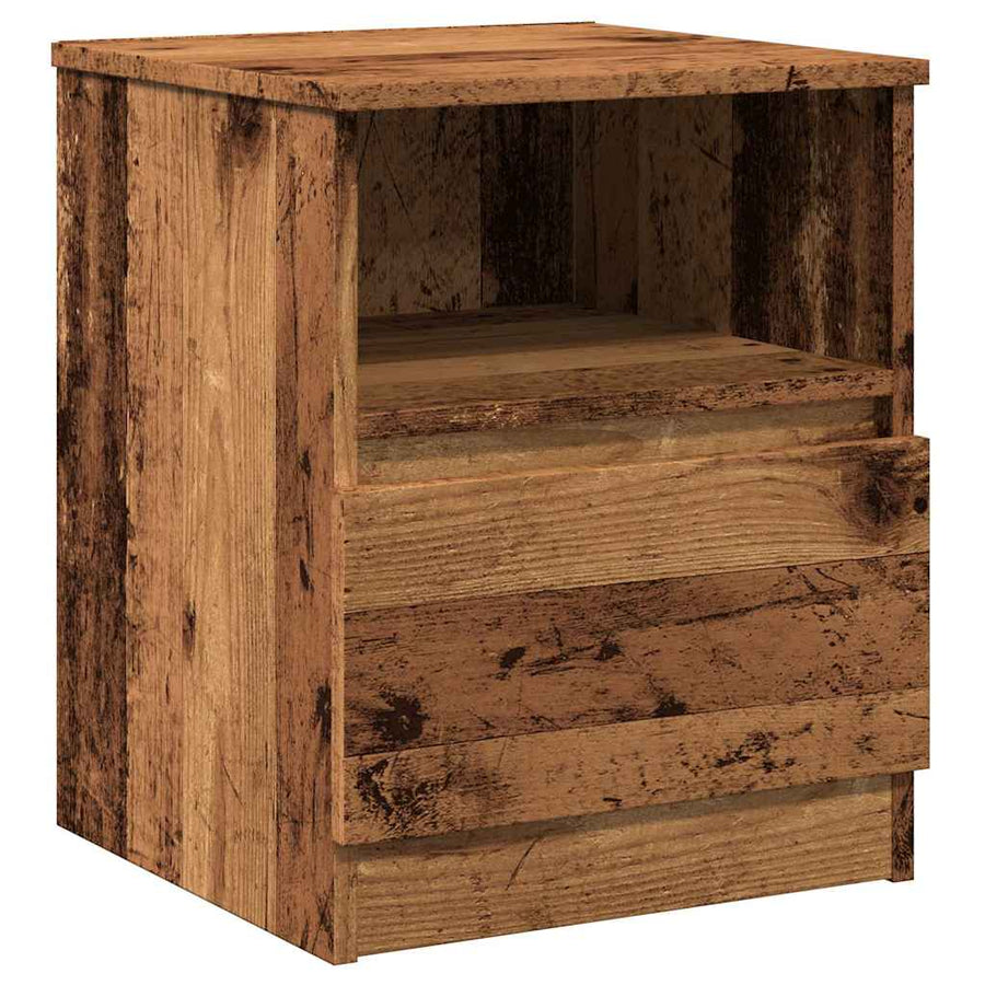 Nachtkastjes 2 st 40x40x50 cm bewerkt hout oud houtkleurig