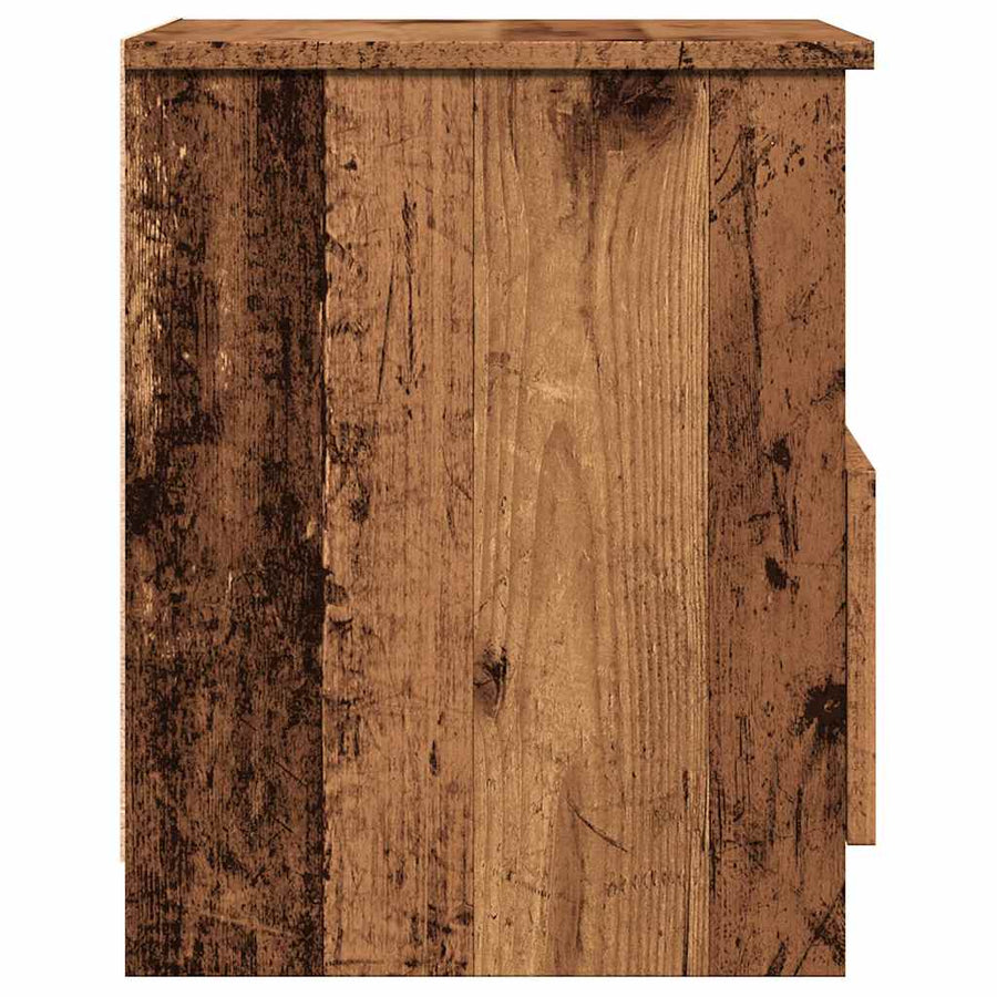 Nachtkastjes 2 st 40x40x50 cm bewerkt hout oud houtkleurig