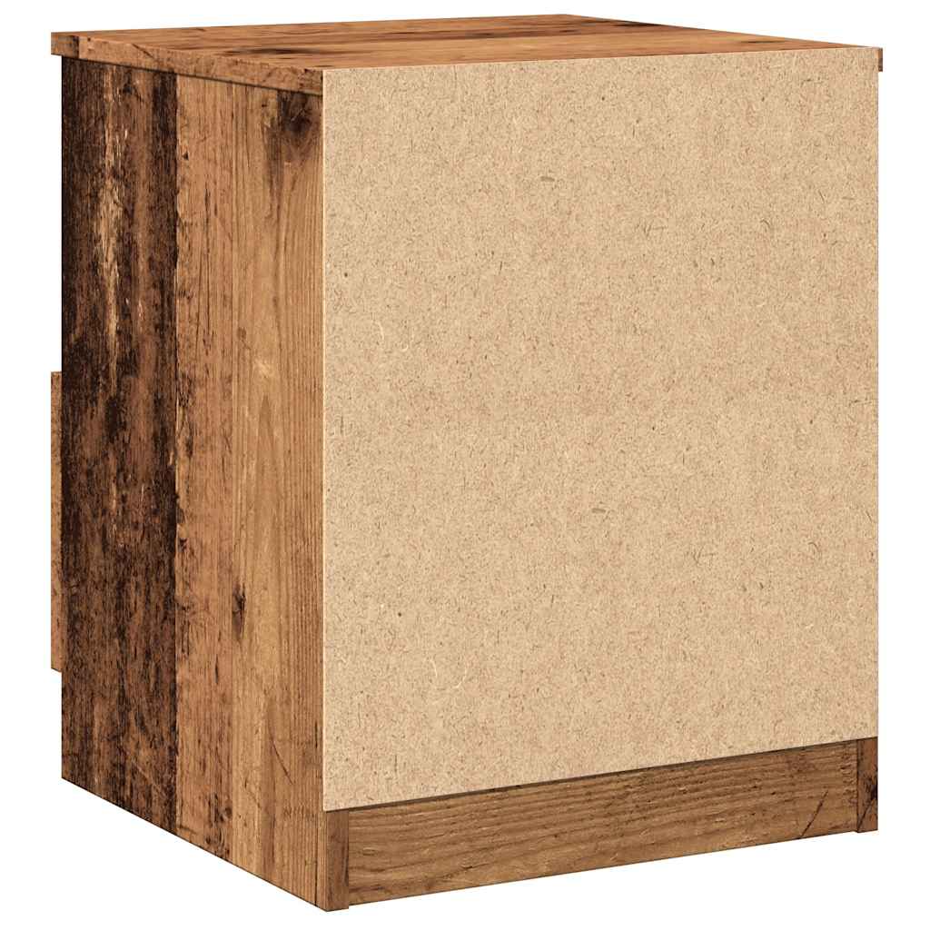 Nachtkastjes 2 st 40x40x50 cm bewerkt hout oud houtkleurig