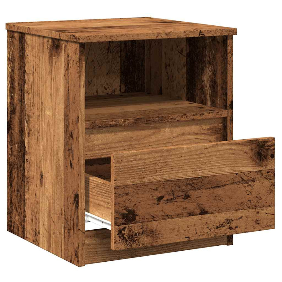 Nachtkastjes 2 st 40x40x50 cm bewerkt hout oud houtkleurig
