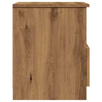 Nachtkastje 40x40x50 cm bewerkt hout artisanaal eikenkleur