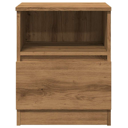 Nachtkastjes 2 st 40x40x50 cm bewerkt hout artisanaal eiken