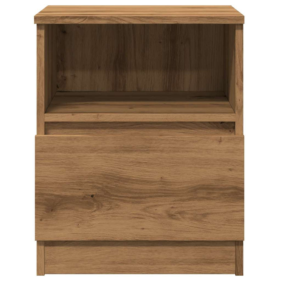 Nachtkastjes 2 st 40x40x50 cm bewerkt hout artisanaal eiken