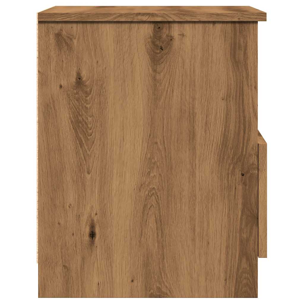 Nachtkastjes 2 st 40x40x50 cm bewerkt hout artisanaal eiken
