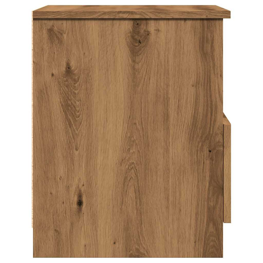 Nachtkastjes 2 st 40x40x50 cm bewerkt hout artisanaal eiken