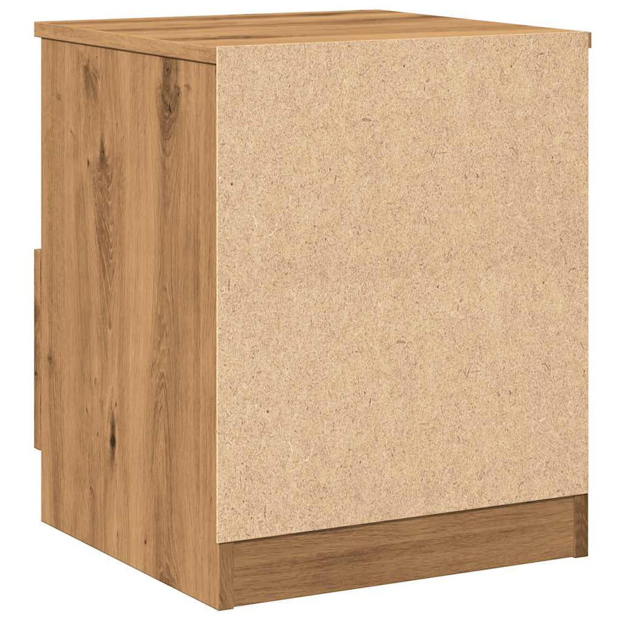 Nachtkastjes 2 st 40x40x50 cm bewerkt hout artisanaal eiken