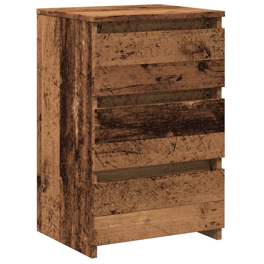 Nachtkastje 40x35x62,5 cm bewerkt hout oud houtkleurig