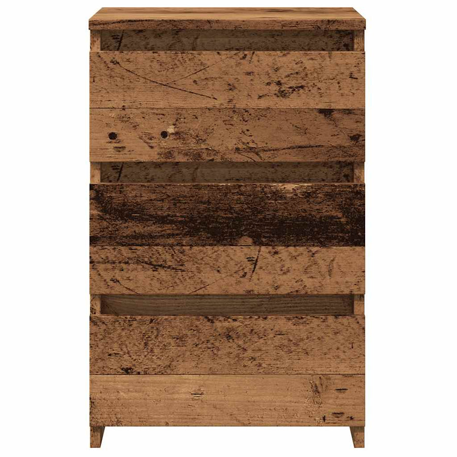 Nachtkastje 40x35x62,5 cm bewerkt hout oud houtkleurig