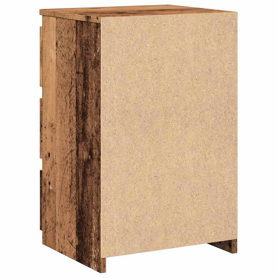 Nachtkastje 40x35x62,5 cm bewerkt hout oud houtkleurig
