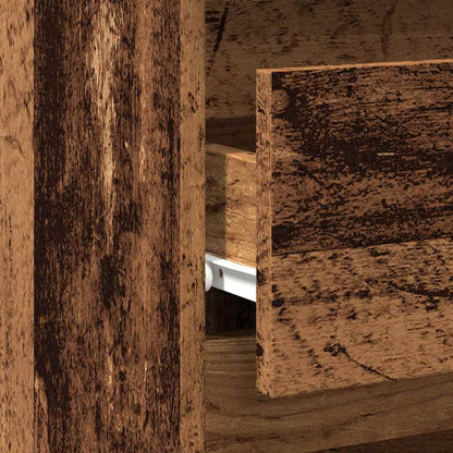 Nachtkastje 40x35x62,5 cm bewerkt hout oud houtkleurig