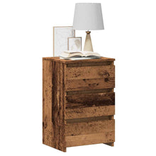Nachtkastje 40x35x62,5 cm bewerkt hout oud houtkleurig