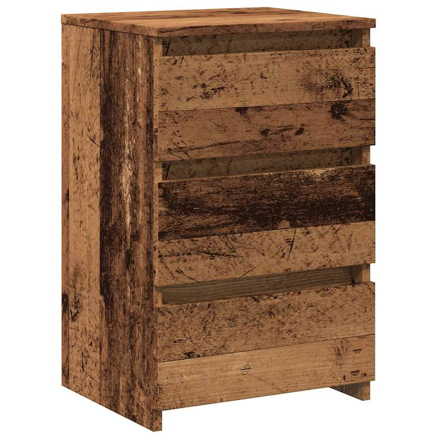 Nachtkastjes 2 st 40x35x62,5 cm bewerkt hout oud houtkleurig