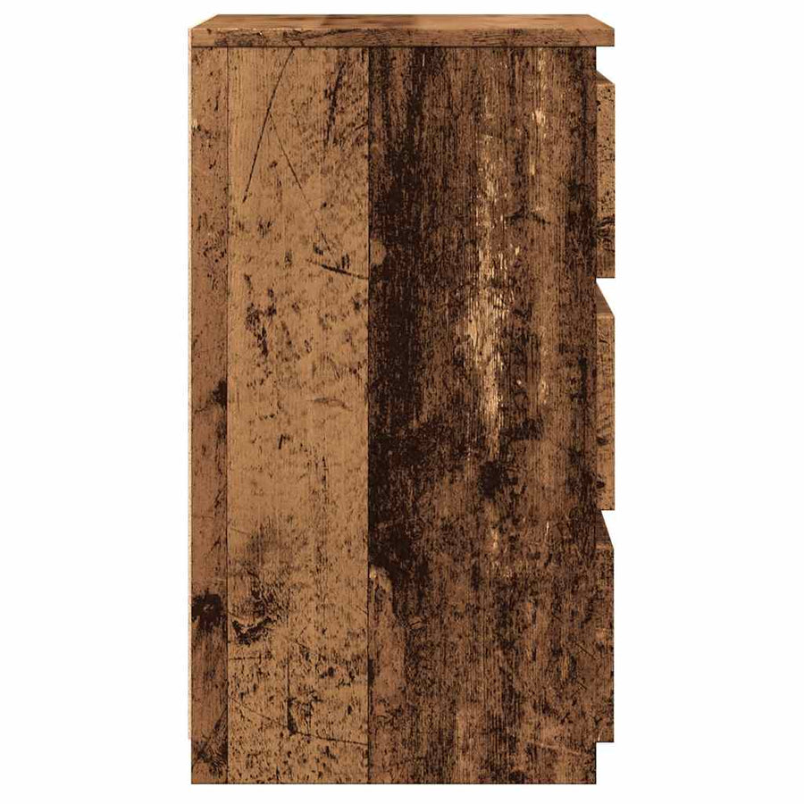 Nachtkastjes 2 st 40x35x62,5 cm bewerkt hout oud houtkleurig