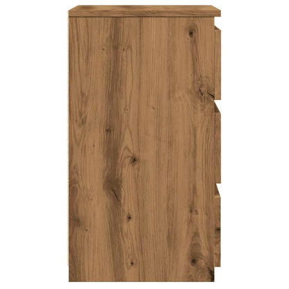 Nachtkastje 40x35x62,5 cm bewerkt hout artisanaal eikenkleur