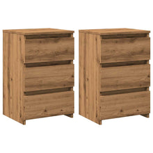 Nachtkastjes 2 st 40x35x62,5 cm bewerkt hout artisanaal eiken