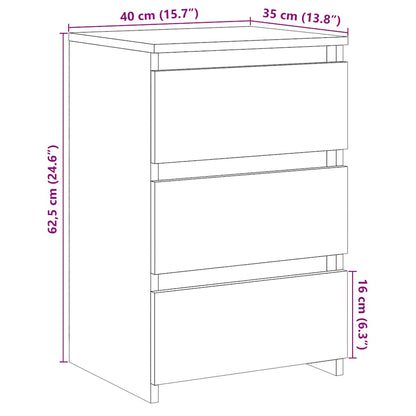 Nachtkastjes 2 st 40x35x62,5 cm bewerkt hout artisanaal eiken