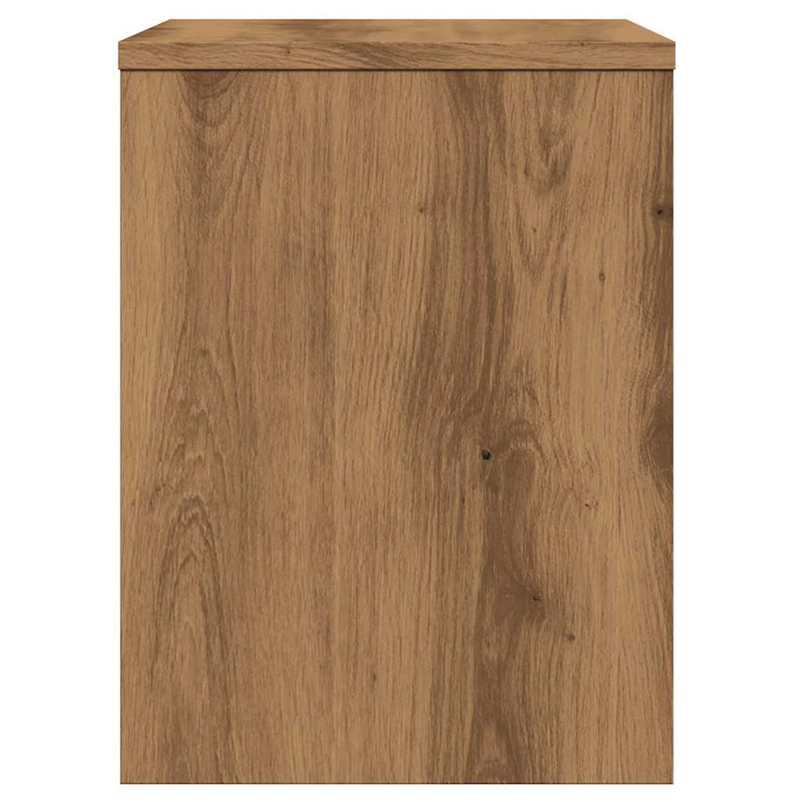 Nachtkastje 40x30x40 cm bewerkt hout artisanaal eikenkleurig