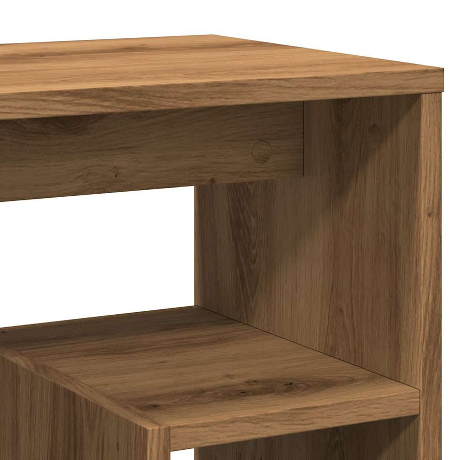 Nachtkastje 40x30x40 cm bewerkt hout artisanaal eikenkleurig