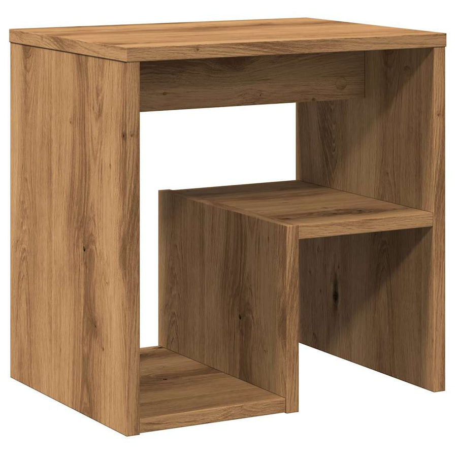 Nachtkastjes 2 st 40x30x40 cm bewerkt hout artisanaal eiken