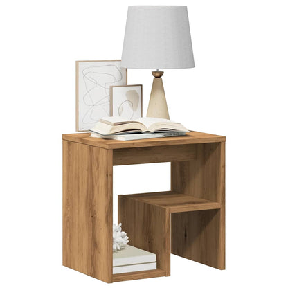 Nachtkastjes 2 st 40x30x40 cm bewerkt hout artisanaal eiken