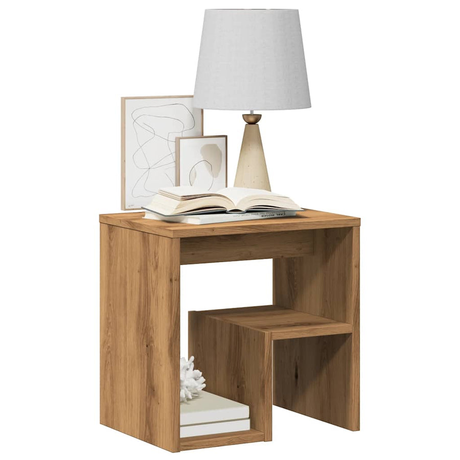 Nachtkastjes 2 st 40x30x40 cm bewerkt hout artisanaal eiken